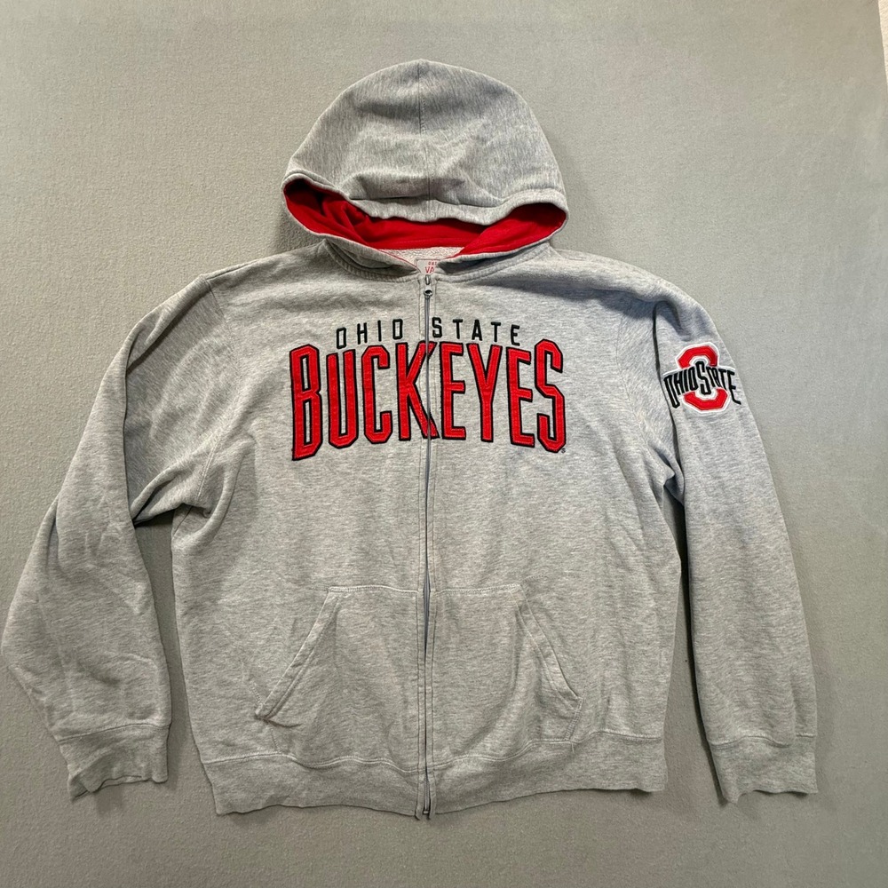 Ohio State Varsity Authentic Apparel Buckeyes‎ Zip Front Hooded Sweatshirt XL